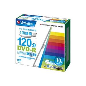 バーベイタム　録画用ＤＶＤ−Ｒ　１２０分　１−１６倍速　ホワイトワイドプリンタブル　５ｍｍスリムケース　ＶＨＲ１２ＪＰ１０Ｖ１　１パック（１０枚）｜tanomail