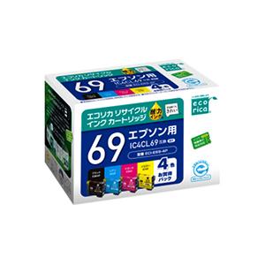 ecorica ECI-E69-4P 13個 エコリカ IC4CL69 互換リサイクルインク 4色パック ECI-E69-4P （取寄