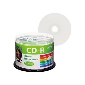 ハイディスク　データ用ＣＤ−Ｒ　７００ＭＢ　５２倍速　ホワイトワイドプリンタブル　スピンドルケース　ＨＤＣＲ８０ＧＰ５０　１パック（５０枚）｜tanomail