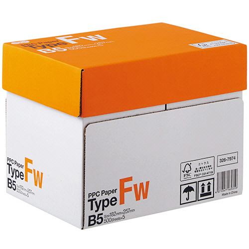 ＴＡＮＯＳＥＥ　ＰＰＣ　Ｐａｐｅｒ　Ｔｙｐｅ　ＦＷ　Ｂ５　１箱（２５００枚：５００枚×５冊）