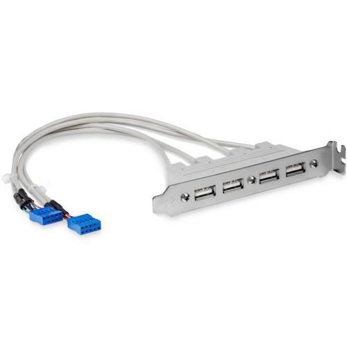 マザーボードピンヘッダー接続ＵＳＢ　４ポート増設変換アダプタ　ＵＳＢ　Ａ（メス）×４−ＩＤＣ　１０ピ...