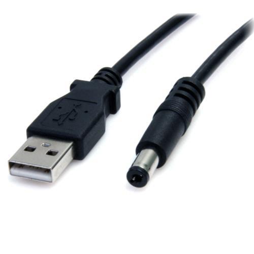 ＵＳＢ−５Ｖ　ＤＣ電源供給ケーブル　２ｍ　ＤＣプラグ（外形５．５ｍ／内径２．１ｍｍ）　ブラック　ＵＳ...