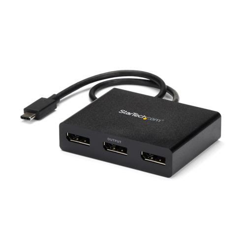 マルチモニターアダプタ　ＭＳＴハブ　４Ｋ　ＵＳＢ　Ｃ（オス）−ディスプレイポート（メス）×３口　Ｗｉ...