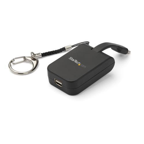 ＵＳＢ　ＴｙｐｅＣ−Ｍｉｎｉ　ＤｉｓｐｌａｙＰｏｒｔ変換アダプタ　キーホルダータイプ　ブラック　ＣＤ...