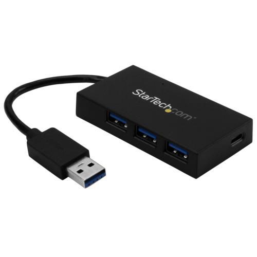 ＳｔａｒＴｅｃｈ　４ポートＵＳＢ３．０ハブ　ＵＳＢ−Ａ×３口（高速充電対応）／Ｃ×１口　ブラック　Ｈ...