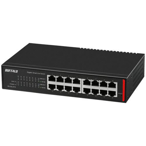 バッファロー　レイヤー２　Ｇｉｇａ　スマートＬｉｔｅスイッチ　１６ポート　ブラック　ＢＳ−ＧＳＬ２０...