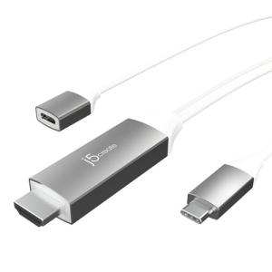 ｊ５　Ｃｒｅａｔｅ　ＵＳＢ−Ｃ　ＨＤＭＩ＆ＰＤ充電変換ケーブル　スペースグレー　ＪＣＣ１５５Ｇ　１本　（お取寄せ品）｜tanomail