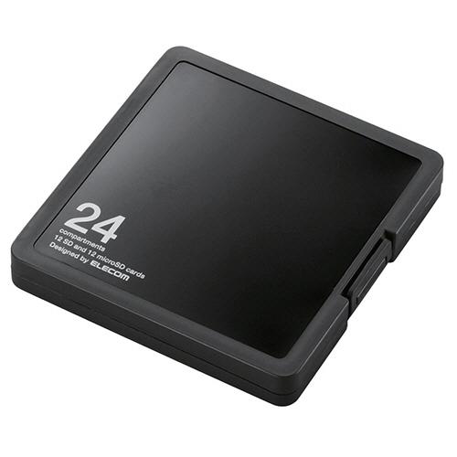 ＳＤ／ｍｉｃｒｏＳＤ用メモリカードケース　プラスチックタイプ　ブラック　インデックス台紙付　ＣＭＣ−...