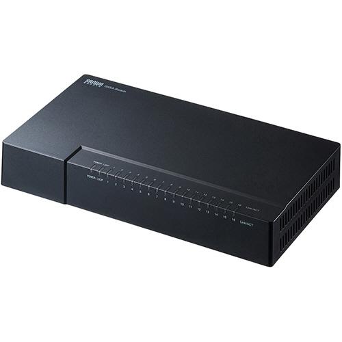 ギガビット対応　スイッチングハブ　１６ポート・マグネット付き　ＬＡＮ−ＧＩＧＡＰ１６０２ＢＫ　１台 ...