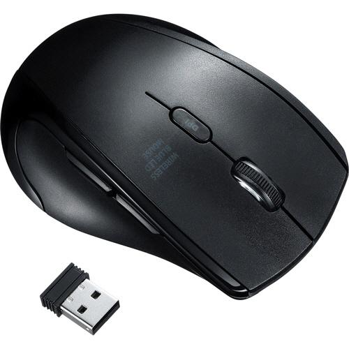 静音ワイヤレスブルーＬＥＤマウス（５ボタン・左手用）　ブラック　ＭＡ−ＷＢＬ１６４ＢＫ　１個（お取寄...