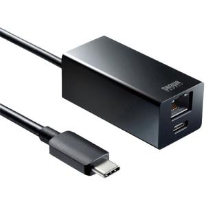 サンワサプライ USB Type−Cハブ付き ギガビットLANアダプタ ブラック USB−3TCH32BK 1個