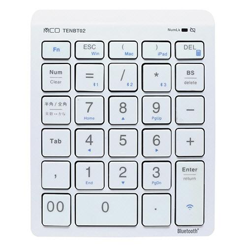 ナカバヤシ　ＭＣＯ（ミヨシ）　Ｂｌｕｅｔｏｏｔｈテンキー　ホワイト　ＴＥＮＢＴ０２／ＷＨ　１個