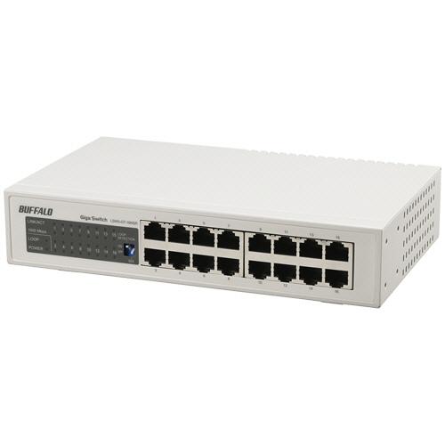 バッファロー　Ｇｉｇａ対応　スイッチングハブ　金属筺体　電源内蔵　１６ポート　ホワイト　ＬＳＷ５−Ｇ...