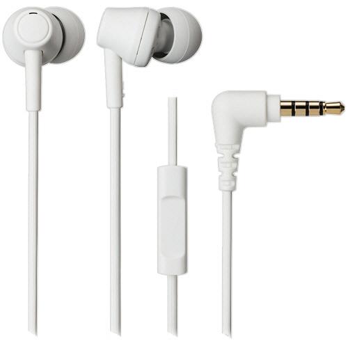 オーディオテクニカ　サスティナブル素材　マイク付きイヤホン　ホワイト　ＡＴＨ−ＣＫ３５０ＸＩＳ　ＷＨ...