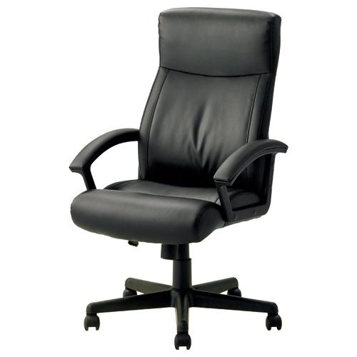ＯＡレザーチェア　ハイバック　肘付　ブラック　ＣＮＬ−６０１ＢＫ　１脚