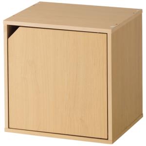不二貿易 キューブボックス 扉付 幅345×奥行295×高さ345mm ナチュラル 81905 1台