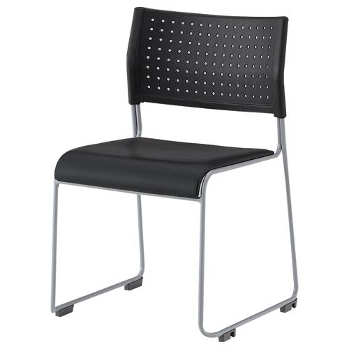 アイリスチトセ　スタッキングチェア　パッド座タイプ　ブラック　ＡＳＬ−１１０ＰＶ−ＢＫ　（代引き不可...
