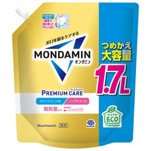 アース製薬　モンダミン　プレミアムケア　ホワイトミント　大容量パウチ　１．７Ｌ　１パック｜ぱーそなるたのめーる