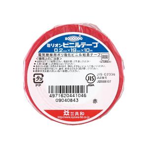 共和　ミリオン　ビニルテープ　１９ｍｍ×１０ｍ　赤　ＨＦ−１１４−Ａ　１巻 梱包用ビニールテープの商品画像