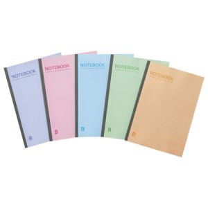 TANOSEE　ノートブック　セミＢ５　Ｂ罫６ｍｍ　３０枚　５色パック　１パック（５冊）｜tanomail