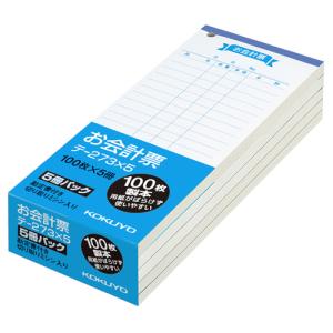 コクヨ　お会計票（勘定書付）　１７７×７５ｍｍ　１００枚　テ−２７３Ｘ５　１パック（５冊）　（お取寄せ品）｜tanomail