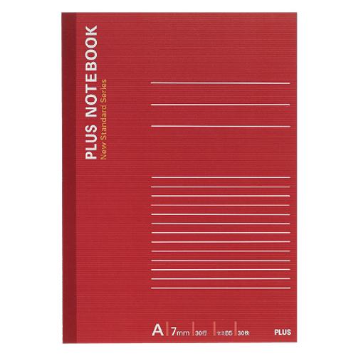 プラス　ノートブック　セミＢ５　Ａ罫７ｍｍ　３０行　３０枚　レッド　ＮＯ−００３ＡＳ　１冊