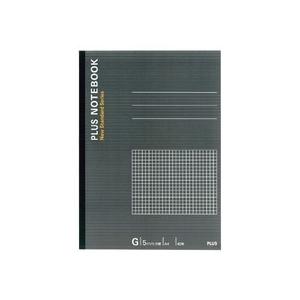 プラス　ノートブック　Ａ４　Ｇ罫５ｍｍ方眼　４０枚　グレー　ＮＯ−２０４ＧＳ　１冊