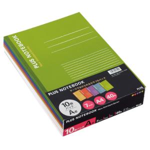 プラス ノートブック A4 A罫7mm 35行 40枚 5色 NO−204AS−10CP 1パック