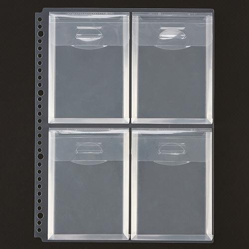 TANOSEE　小物用リフィル（ハードタイプ）　Ａ４タテ　２・４・３０穴　４ポケット　マチ・フタ付　...