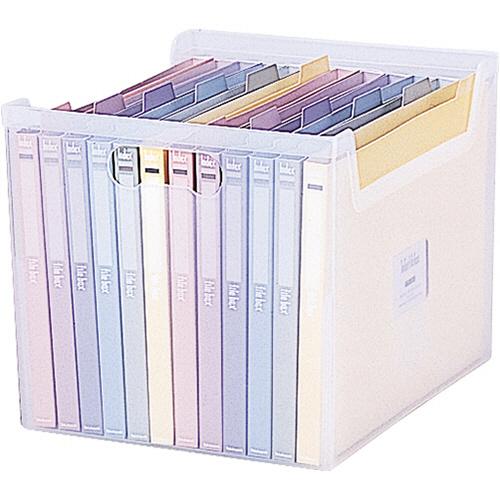 ナカバヤシ　インデックスファイルボックスＦ４　Ａ４ヨコ　ペーパーファイル１２冊付　クリア　フボＩ−Ｆ...