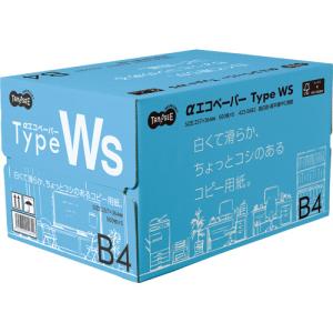 TANOSEE　αエコペーパー　タイプＷＳ　白くて滑らか、ちょっとコシのあるコピー用紙。　Ｂ４　１箱（２５００枚：５００枚×５冊）｜tanomail