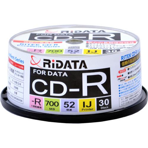 ＲｉＤＡＴＡ　データ用ＣＤ−Ｒ　７００ＭＢ　１−５２倍速　ホワイトワイドプリンタブル　スピンドルケー...