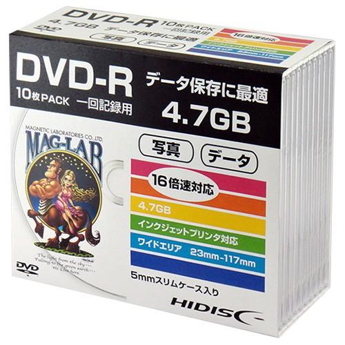 ハイディスク　データ用ＤＶＤ−Ｒ　４．７ＧＢ　１−１６倍速　ホワイトワイドプリンタブル　５ｍｍスリム...