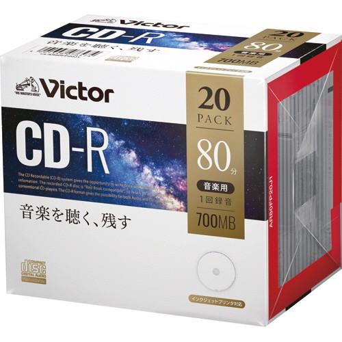 音楽用ＣＤ−Ｒ　８０分　１−４８倍速対応　ホワイトワイドプリンタブル　５ｍｍスリムケース　ＡＲ８０Ｆ...