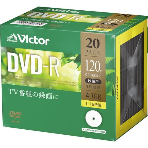 ＪＶＣ　録画用ＤＶＤ−Ｒ　１２０分　１−１６倍速　ホワイトワイドプリンタブル　５ｍｍスリムケース　Ｖ...