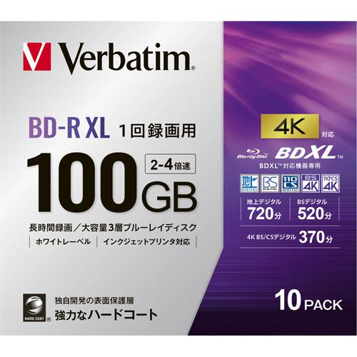 録画用ＢＤ−Ｒ　ＸＬ　５２０分　２−４倍速　ホワイトワイドプリンタブル　５ｍｍスリムケース　ＶＢＲ５...