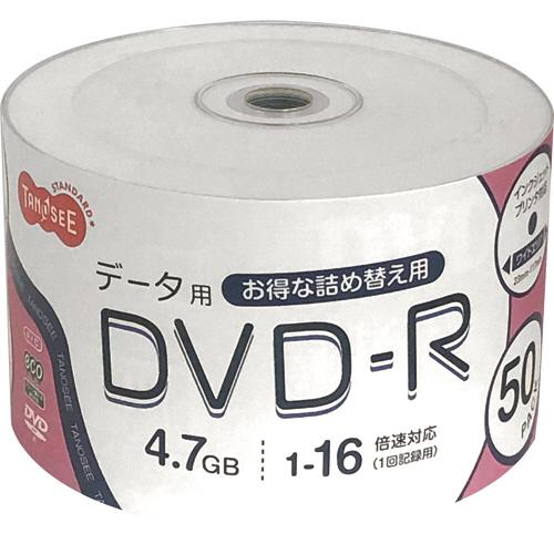 ＴＡＮＯＳＥＥ　データ用ＤＶＤ−Ｒ　４．７ＧＢ　１−１６倍速　ホワイトワイドプリンタブル　詰替え用　...