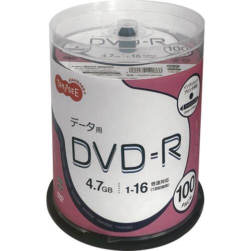 ＴＡＮＯＳＥＥ　データ用ＤＶＤ−Ｒ　４．７ＧＢ　１−１６倍速　ホワイトワイドプリンタブル　スピンドル...