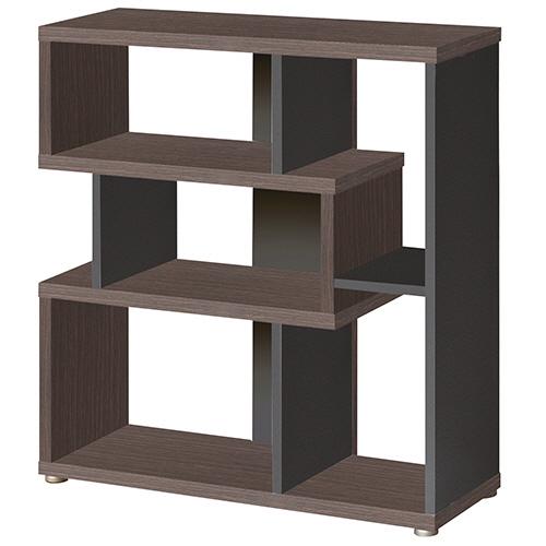 シェルフィット　Ｌｉｅｒｒｅ　木製収納　幅８００×奥行３０１×高さ８４７ｍｍ　ダークブラウン＆ブラッ...