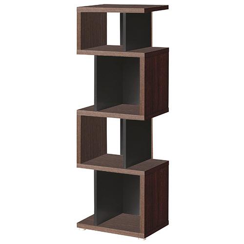 シェルフィット　Ｌｉｅｒｒｅ　木製収納　幅４４０×奥行３０１×高さ１２４２ｍｍ　ダークブラウン＆ブラ...