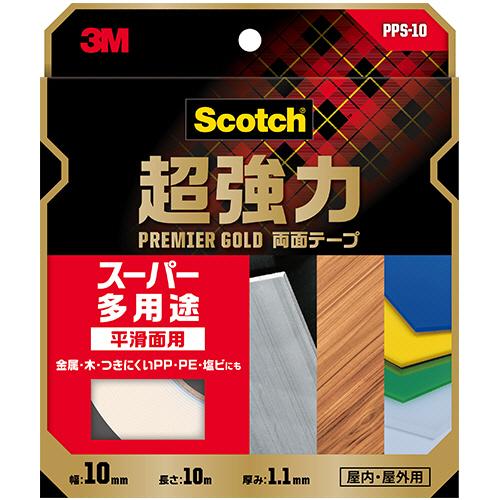 ３Ｍ　スコッチ　超強力両面テープ　プレミアゴールド　（スーパー多用途）　１０ｍｍ×１０ｍ　ＰＰＳ−１...