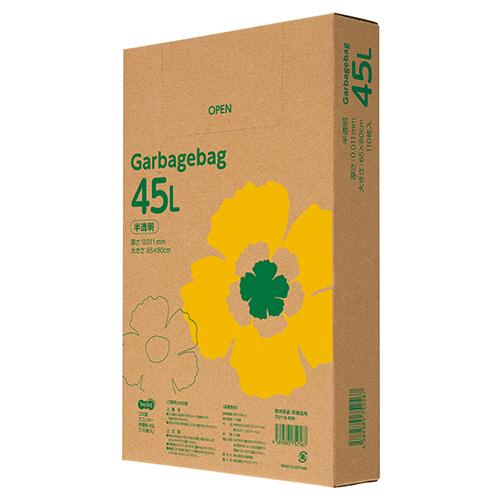 TANOSEE　ゴミ袋エコノミー　半透明　４５Ｌ　ＢＯＸタイプ　１箱（１１０枚）