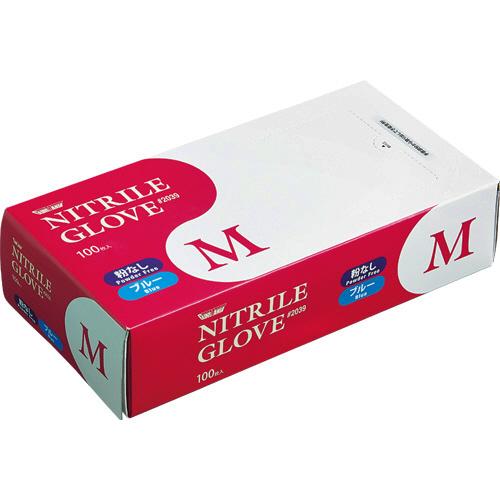 川西工業　ニトリル　使いきり極薄手袋　粉なし　ブルー　Ｍ　＃２０３９　１箱（１００枚）