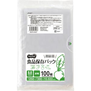 TANOSEE　食品保存パック　透明　Ｍ　１パック（１００枚）｜tanomail