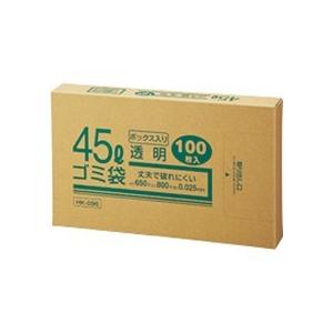 クラフトマン　業務用透明　メタロセン配合厚手ゴミ袋　４５Ｌ　ＢＯＸタイプ　ＨＫ−０９６　１箱（１００枚）