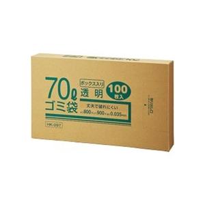 クラフトマン　業務用透明　メタロセン配合厚手ゴミ袋　７０Ｌ　ＢＯＸタイプ　ＨＫ−０９７　１箱（１００...