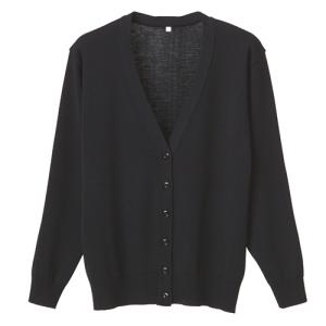 抗ピル長袖カーディガン ブラック D-1001 L 23-7563-02