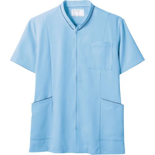 住商モンブラン　半袖スクラブ　Ｌサイズ　ブルー／ネイビー　７２−１２２４−Ｌ　１着（直送）