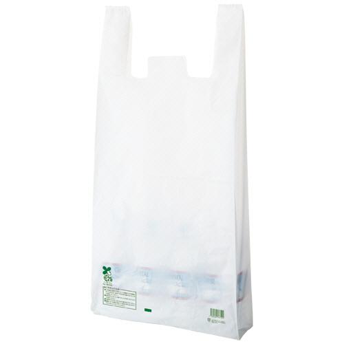 ＴＡＮＯＳＥＥ　バイオマス配合レジ袋（乳白）　８０号　ヨコ３７０×タテ８００×マチ幅１８０ｍｍ　１パ...