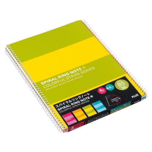 プラス　リングノート　スパイラルリング　セミＢ５　ＲＳ−０３０−４Ｐ　１パック（４冊）